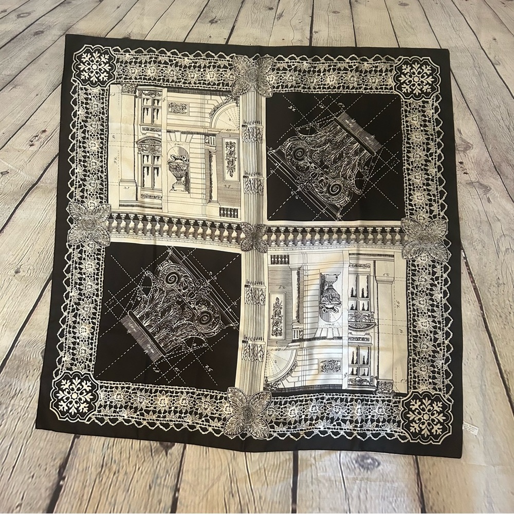 4/$25 Must Haves cream and black silky scarf
